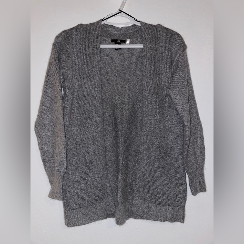 H&M Gray Angora Knit Cardigan
